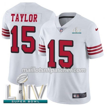 Maillot San Francisco 49ers Trent Taylor 15 Nike Blanc 2020 Super Bowl LIV - Homme